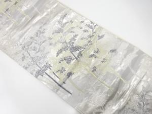 竹笹模様織り出し　袋帯